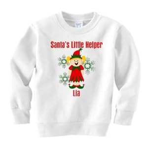 Santa's Little Helper Girl's Personalized Sweatshirt