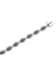 925 Sterling Silver 0.20ctw Black Diamond Bracelet