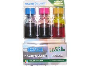 1 Tintennachfüllset für HP und Lexmark in Color 
