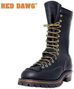 Red Dawg Boots- Black Leather Lace-To-Toe Vibram