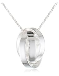 Sterling Silver Three Ring Pendant Necklace, 18"
