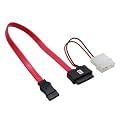 DeLock Kabel SATA Slimline Buchse + 2 pin Power > SATA Kabel 1 x SATA 7 + 6 pol / Buchse  + 1 x 2 pol Strom /Stecker auf 1 x SATA 7 pol 0.3 m