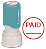 Xstamper Circular Word Stamp Pre-inked Reinkable - Paid - Diameter 22mm Ref X11415