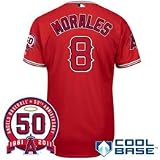 MLB Men's Los Angeles Angels Kendry Morales Six Button Cool Base Authentic Alternate Jersey (Scarlet, 52/XX-Large)