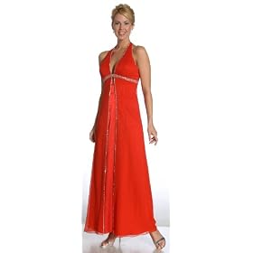 Elegant Stunning Halter Bridesmaid Formal Prom Gown Dress