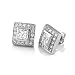 Sterling Silver Cubic Zirconia CZ Hand Set Hip-Hop Stud Earrings