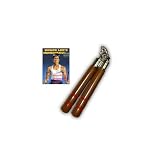 Shogun Nunchaku - bois, roulement à billes, naturelle, ronde, 20cm, avec livre par Bruce Lee
