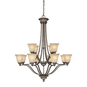 Capital Lighting 3412CS-287 Chandelier with Mist Scavo Glass Shades, Creek Stone Finish On Sale