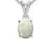 1.11 cttw 14k White Gold AAA Genuine Oval Opal and