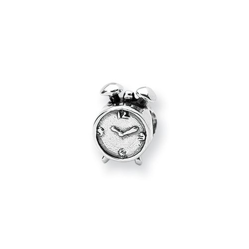 Alarm Charm in Sterling Silver for 3mm Reflections, Expression, Kera, Pandora and SilveRado Bracelets & Necklaces