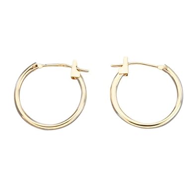 Cheap Girls Jewelry 14k Gold 14mm Click Hoop Childrens Earrings For Sale