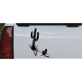6in X 4.6in Black -- Cactus and Long Horn Skull Western Car Window Wall Laptop Decal... by Rad Dezigns