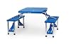 Picnic Time Portable Folding Picnic Table with Seating for 4, Blue