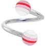 True Love Red Stripe Spiral Twister Belly Ring