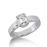 0.25 Ct Diamond Solitaire Ring Engagement 14k Gold SI3 H Emerald Cut