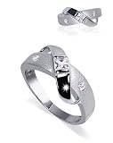 Modern Style .925 Sterling Silver Band Cubic Zirconia Ring