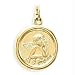 14k Gold Round Angel Charm