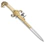 1800s Flintlock Pistol / Dagger Combination - Metal Replica Gun with Faux Ivory Grips, Horse Head Endcap, and Dagger Blade