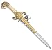 1800s Flintlock Pistol / Dagger Combination - Metal Replica Gun with Faux Ivory Grips...