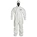 Dupont SL127TWH3X000600 SL Coveralls with Standard Fit Hood and Elastic Wrists and Ankles, Taped Seam, 3X, White (Pack of 6)