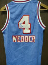Signed Webber, Chris (Sacramento Kings) 1985-86 Authentic Jersey size Children's Medium