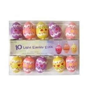 10 PAINTED PLASTIC EASTER EGG STRING LIGHTS EASTER LIGHT INDOOR by 