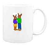 Mug with body pregnant clothes individuals individual couple humans person human persons people rabbit family