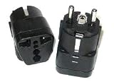 UNIVERSAL GROUNDED USA TO EUROPE PLUG ADAPTER - HEAVY DUTY CE CERTIFIED(VP-109B)