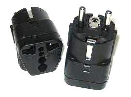 UNIVERSAL GROUNDED USA TO EUROPE PLUG ADAPTER - HEAVY DUTY CE CERTIFIED(VP-109B)
