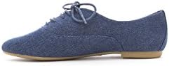 New Women's Denim Lace up Oxford Flat Mocassin Shoes DENIM 9