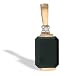 14K Yellow Gold Genuine Emerald-cut Black Onyx and Diamond Pendant