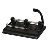 Master 1325B 40-Sheet high-capacity lever action adjustable 2/3-hole punch, 9/32 dia., black