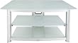 LSI Furniture Chrome 3-Tiered TV Stand with Frosted Glass Shelves