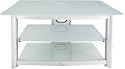LSI Furniture Chrome 3-Tiered TV Stand with Frosted Glass Shelves