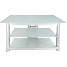 LSI Furniture Chrome 3-Tiered TV Stand with Frosted Glass Shelves
