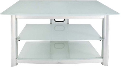 LSI Furniture Chrome 3-Tiered TV Stand with Frosted Glass Shelves
