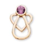 The Perfect 14K Yellow Gold With Me Always June Birthstone Angel Pin - 15.5X10MM
