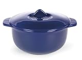 Chantal 2-1/2 Quart Round Covered Casserole, Glossy Cobalt Blue.