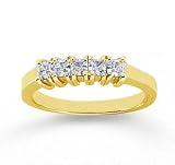 18k Yellow Gold 5 Stone 1/2Ct Diamond Anniversary Band