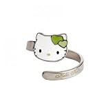Hello Kitty - K22008V - Bague Fille - Argent 925/1000 - Vert