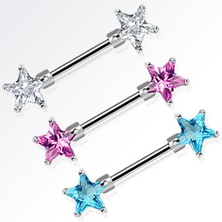 316L Surgical Steel Nipple Bar  Double Front 