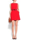 IMAGE OF Mango Women's Dress With Belt, 10, Fire