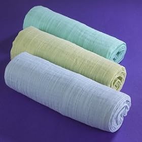 Pastel Solids BOY - 3 Pack, Organic Muslin Swaddling Blankets
