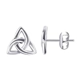 Sterling Silver 8 x 6mm Plain Celtic Knot with Post Back Finding Stud Earrings