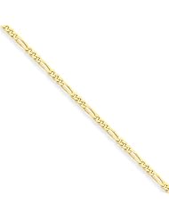 1.75mm, 10 Karat Yellow Gold, Figaro Chain - 8 inch