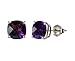 10k White Gold Checkerboard Cushion Amethyst title=