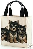 Yorkshire Terrier Yorkie Puppies Leslie Anderson Tote Bag Purse