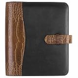 Franklin Covey 29774 Fashion sewn simulated leather 7-ring binder organizer, 5-1/2 x 8-1/2, red/black