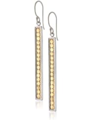 Anna Beck Designs "Gili Black Onyx" 18k Gold-Plated Wire Rimmed Stick Drop Earrings