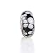 Bling Jewelry Black Flower 925 Sterling Silver Murano Glass Bead Troll and Pandora Compatible